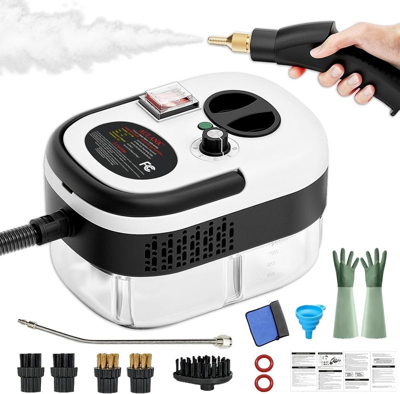 AULANK 2500W Handheld Steam Cleaner,Portable Car Steamer For Auto Detailing,High-Temperature and Pressure Steam Cleaner For Home, Steam Cleaning Machine for Furniture,Kitchen,Grout,Floor,Tile (03-White) - Image 1